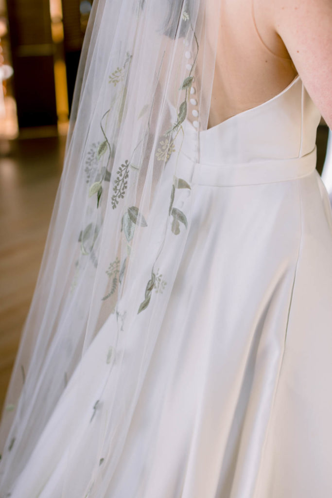 floral applique wedding dress